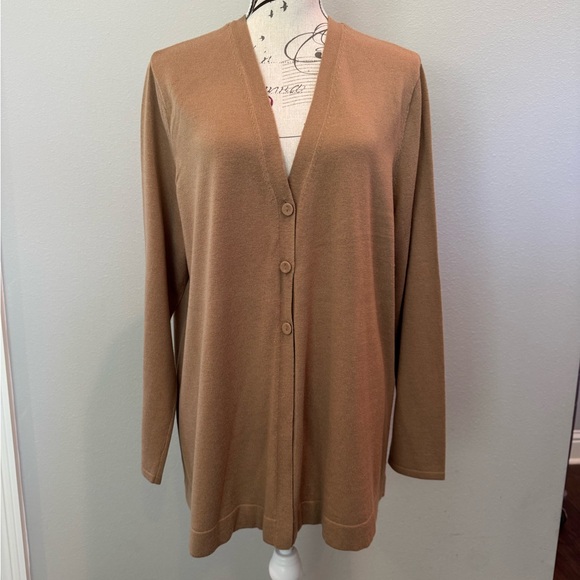 J Jill Tan Button-Up Cardigan - Picture 2 of 11